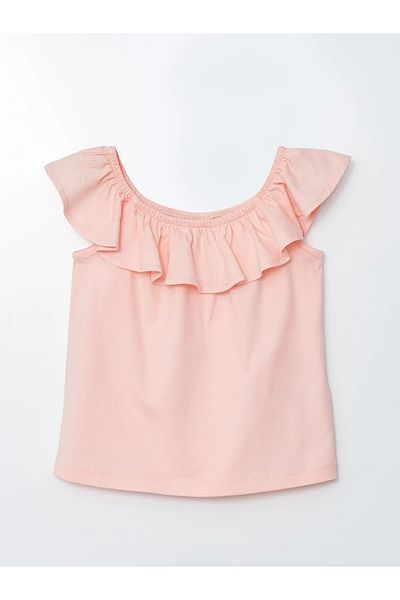 LC Waikiki Lcw Eco Boat Neck Basic Cotton Short Sleeve Girl's T-Shirt
