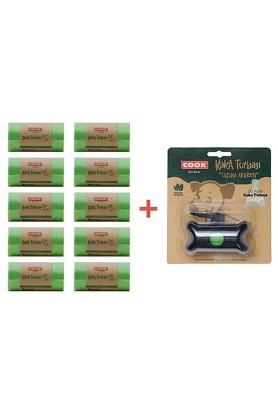 COOK 10-Piece Poop Bags and Carrying Apparatus - Bag with Gift