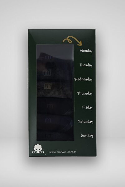 Morven Ανδρικές κάλτσες 7 τεμαχίων με βαμβακερά σχέδια σε κουτί