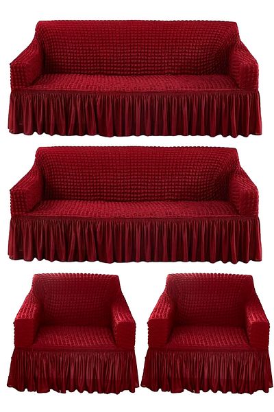 Gerbera Home Collection Gerbera Bürümcük Sofa Cover Set 3+3+1+1 Pipe Color