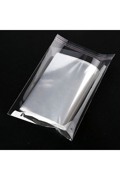 BossPack Shiny Gelatin Bag with Clear Tape (45X65 cm) (10 Pieces) - Transparent Gift Bag