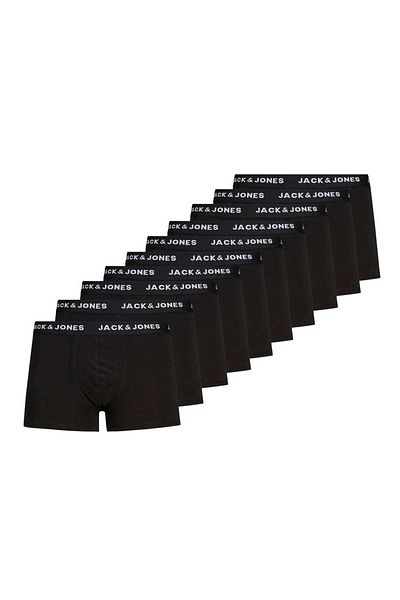 Jack & Jones JACK&JONES 10er-Pack Herren-Boxershorts – JACSOLID, Trunks, Baumwoll-Stretch, Logo einfarbig