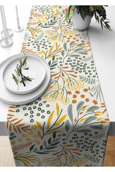 Pilloveland Runner aquafloral Model piele intoarsa Tesut 140*40 Cm