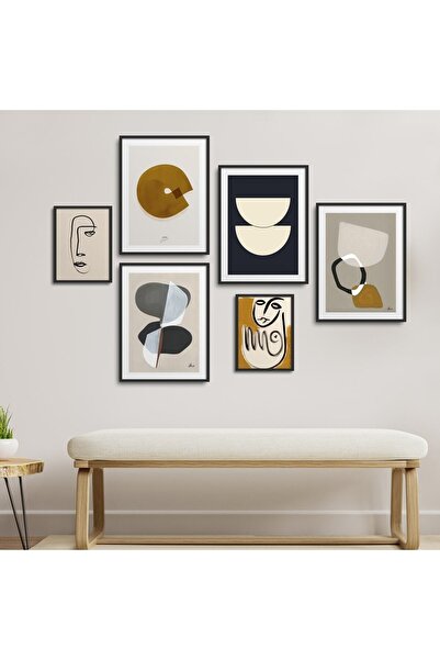 HOMEPACK Set de 6 piese cu cadru laminat negru-017