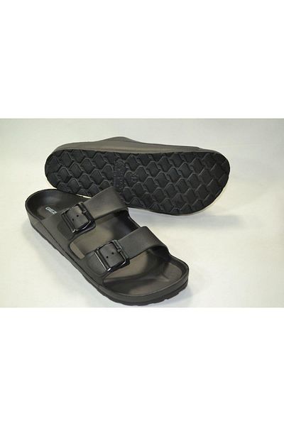 GEZER Ανδρικές παντόφλες Garden, Street Adjustable Double Buckle Eva Black Slippers