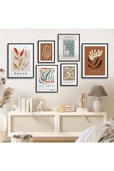 HOMEPACK Σετ 6 πίνακες με μαύρο πλαστικοποιημένο πλαίσιο Six-021