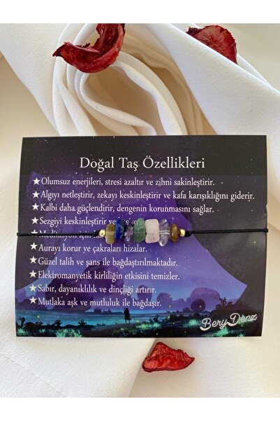 BeryDenz كرة ذهبية على شكل سوار من الحجر الطبيعي المكسور مع بطاقة مفصلة