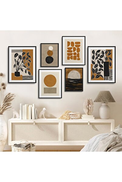 HOMEPACK Black Laminated Frame 6-Piece Table Set Six-024