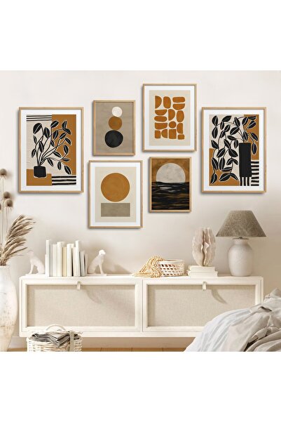 HOMEPACK Natural Wooden Framed 6-Piece Painting Set Six-024