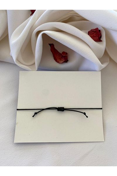 BeryDenz Pink Quartz Broken Natural Stone Black Rope Bracelet with Card