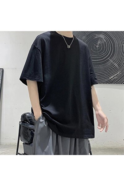 Toum Απλό μαύρο μπλουζάκι Unisex Oversize