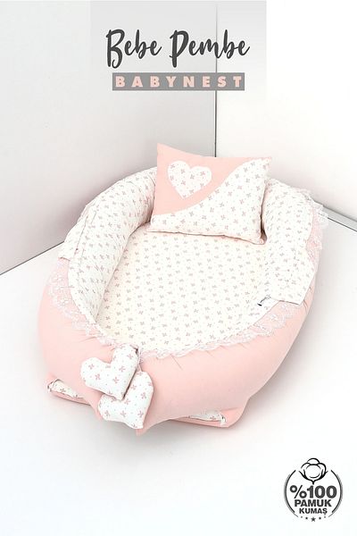 Umaybebek Babynest، سرير نوم للأطفال 0-2 سنة - 100% قطن - Bebepembe