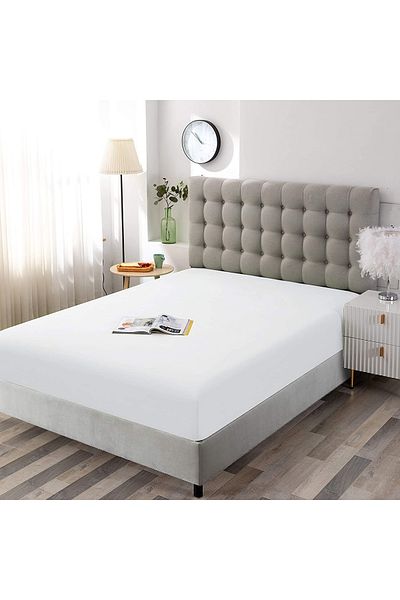 VESSİNOHOME Μόνο βαμβακερό σεντόνι μονό διπλό king size 57 συρμάτινο ύφασμα Μέγεθος λευκό χρώμα