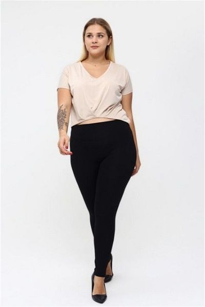 VOGSİNG Black King Size Raised Steel High Waist Women's Leggings