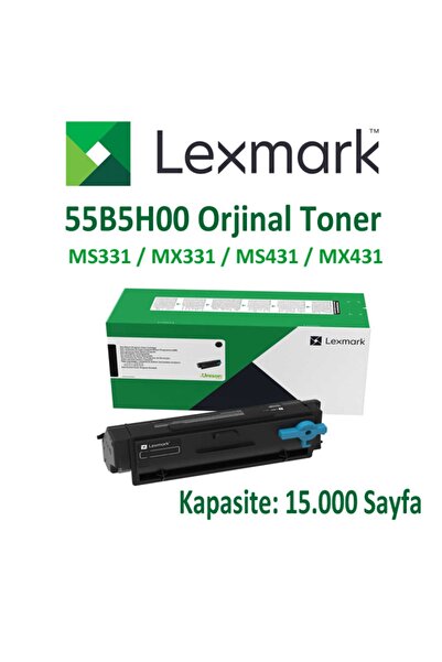 Lexmark 55b5h00 15.000 Sayfa Yüksek Kapasiteli Siyah Toner Mx331 /ms331/ Mx431/ Ms431