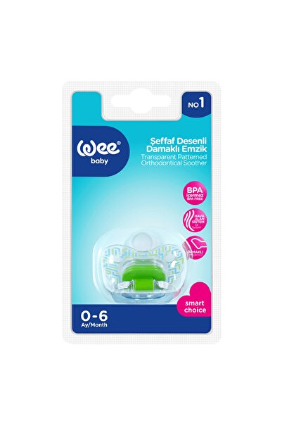 Wee Baby Şeffaf Desenli Damaklı No 1 Emzik 0-6 Ay