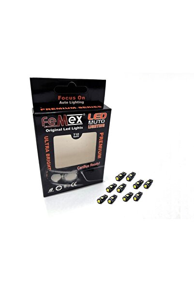 FEMEX Premium 10'lu T5 Led 3030 Chipset 3smd Mini Kırmızı Led Ampul