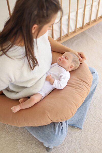 Ninna Kids Linen Breastfeeding and Support Pillow - Orangey