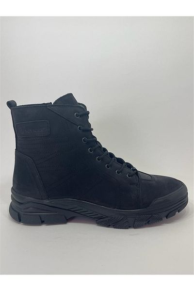 Pepita Voyager 6021-22k Ανδρικές μαύρες μπότες από γνήσιο δέρμα Nubuck