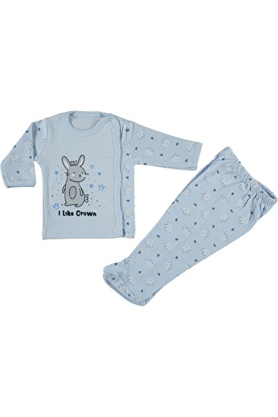 İnci Baby Store Bebe Zıbın Taçlı Tavşan 3 Ay Uni 2´li Hastane Çıkışı