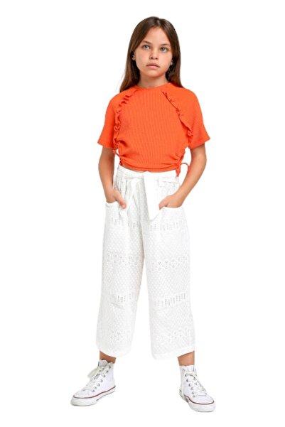 Escabel Mojo Girl الجانب تجمع كشكش ملفوف المحاصيل 35453 برتقالي