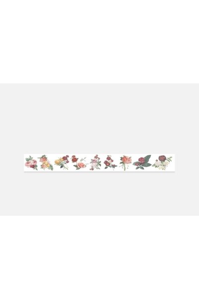 baddin aksesuar Rose Patterned 2 Pieces Transparent Sticker Journal Label