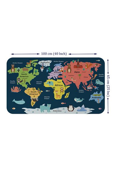 dericom Educational World Map World Atlas Children's and Baby's Room Wall Sticker