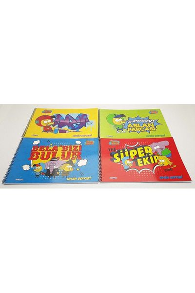Gıpta Kral Şakir Spiral Painting Notebook (17x24 Cm) 15pcs (4 Pieces)