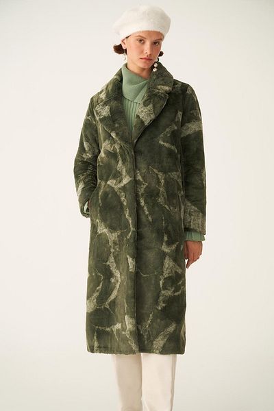 Perspective Kalinda Regular Fit Khaki Color Fur