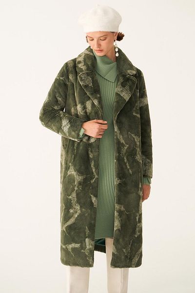 Perspective Kalinda Regular Fit Khaki Color Fur