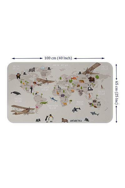 dericom Educational World Map - Kids and Baby Room Wall Sticker