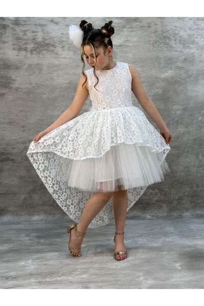 Mashotrend Salsa Kuyruklu Fiyonk Detaylı Çocuk Abiye - Kız Çocuk Elbisesi - Çocuk Abiye - Mezuniyet Elbisesi