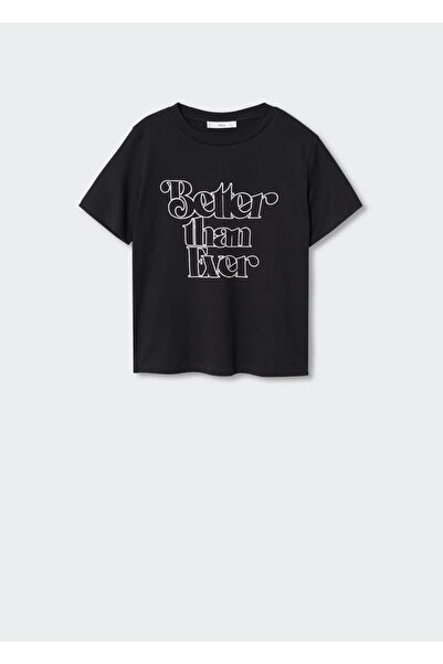 MANGO Woman Μπλουζάκι από βαμβακερό σχέδιο