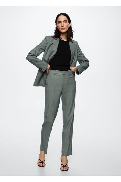 MANGO Woman Látkové kalhoty rovného střihu