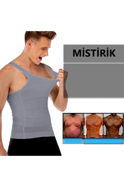 MİSTİRİK Torenova Model Gray Sports Corset - Abdominal and Breast Removal, Effective in Sports