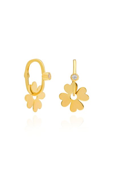 emy by emel luxury silver jewelry Altın Kaplama Taşlı Göçmen Küpesi 925 Ayar ...