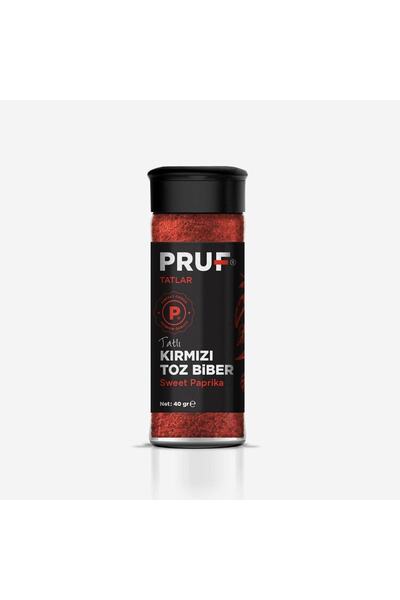PRUF Tatlı Toz Kırmızı Biber 40 Gr. Cam Şişe