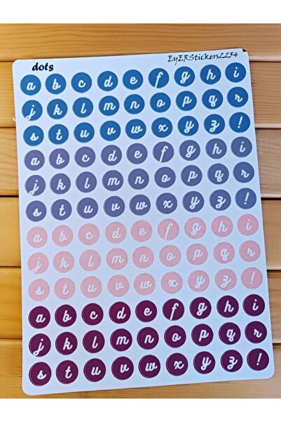 EyER Shoping Harf Dots Renkli Etiket Planlayıcı Telefon Sticker Bullet Journa...