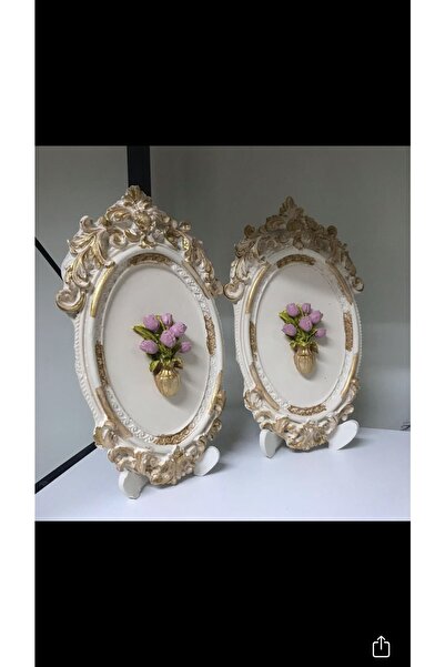 busraconcept Çerçeveli Çiçekli Tablo 2 Li , Özel El Yapımı , Duvar Dekoratif Aksesuar