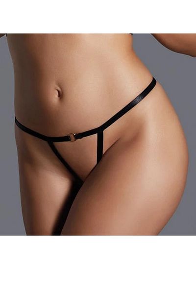 lovebox Snur negru Fancy cu cauciuc flexibil și accesorii metalice - reglabil 20250