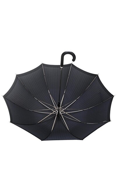 louisiana polo Snotline Lüx Erkek Uzun Baston Şemsiye Kare Çizgili Füme