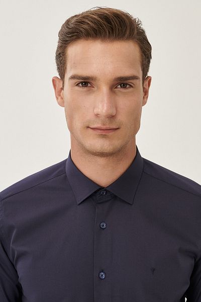 ALTINYILDIZ CLASSICS Hemd - Dunkelblau - Regular Fit