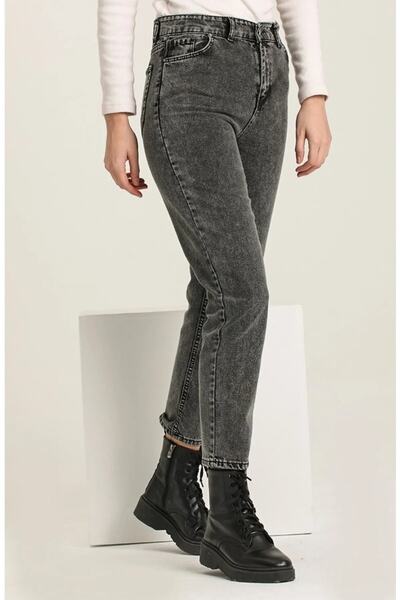 SANTA BELLA Livik Füme Mom Jean Жіночі джинси-бойфренди з високою талією та е...