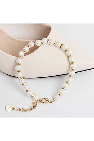 İPAR AKSESUAR Single Cream Pearl Anklet