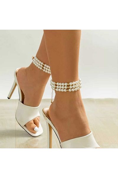 İPAR AKSESUAR Cream Pearl Anklet