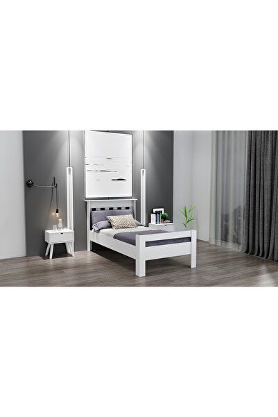 Ninnimo Still 120x200 Yatak Uyumlu Tek Kişilik Beyaz Mdf Karyola Msty-120x200