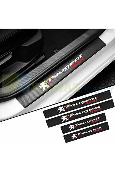 yılmazetic Peugeot Sport Logo Karbon Kapı Eşiği Koruma Araba Etiket Oto Stick...