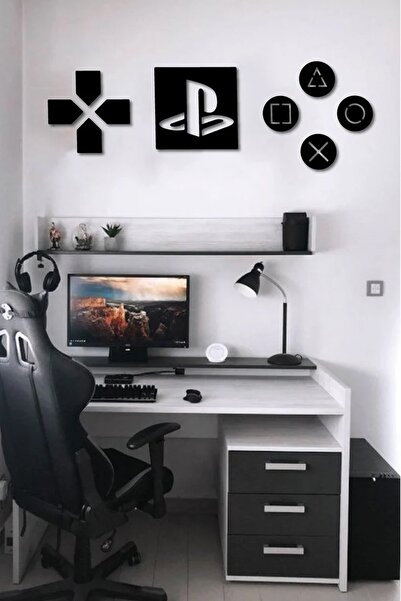 Genel Markalar Gamer Oyuncu Playstation Kafe Duvar Dekor Tablo Hediyelik Eşya Duvar Süsü