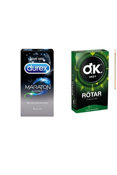 Durex Maraton Prezarvatif 4 Lü + Okey Rötar 10 Lu Prezarvatif +süpriz Hediye