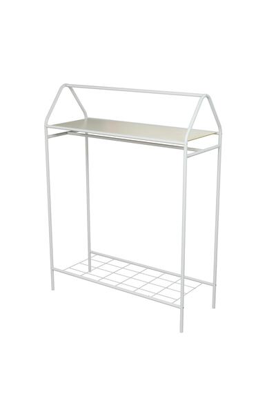 Metallica Concept Home Hanger Beyaz Konfeksiyon Askısı Raflı Butik Askı Konsept Askılık Ayaklı Askılık